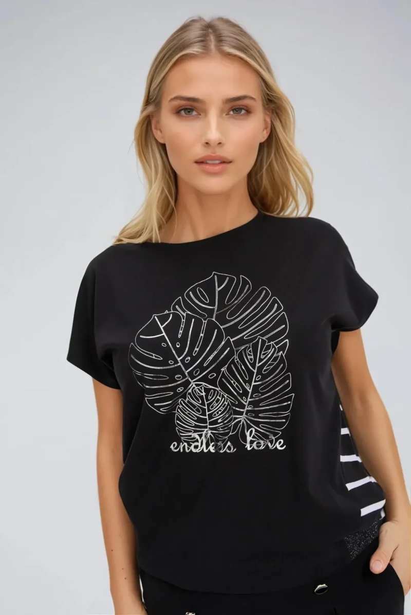 WOMEN'S TSHIRT L-TS-4639 BLACK - Imagen 3
