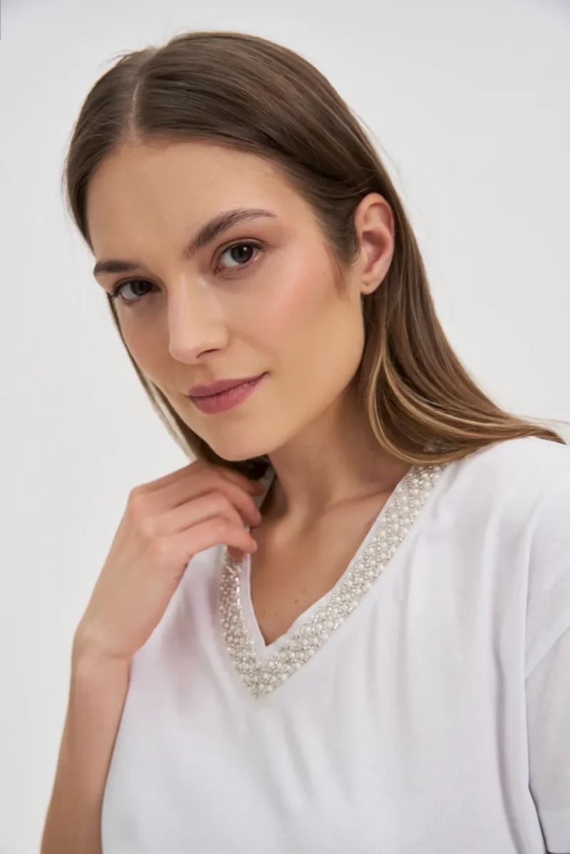 WOMEN'S TSHIRT L-TS-4649 WHITE - Imagen 2