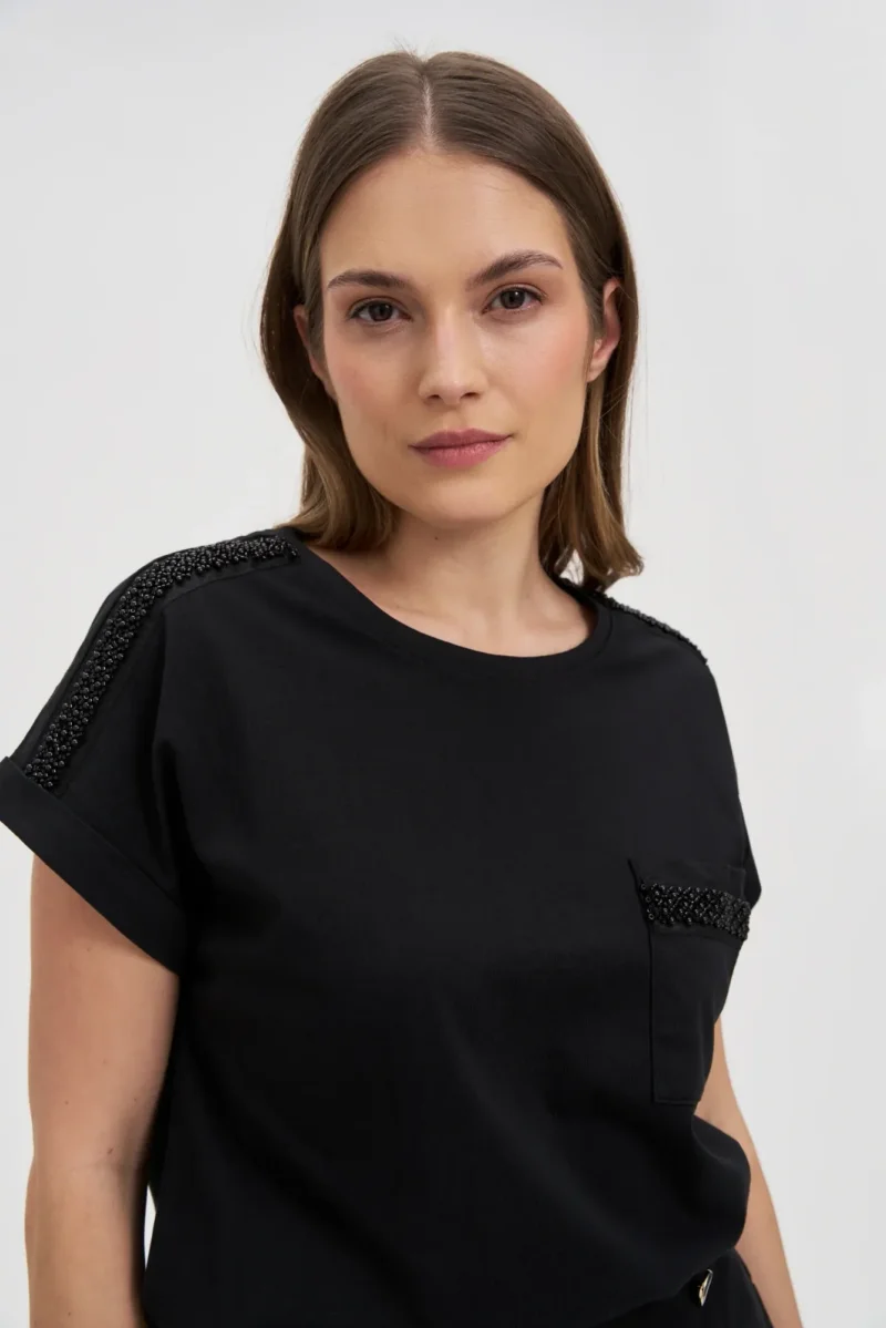 WOMEN'S TSHIRT L-TS-4650 BLACK - Imagen 2