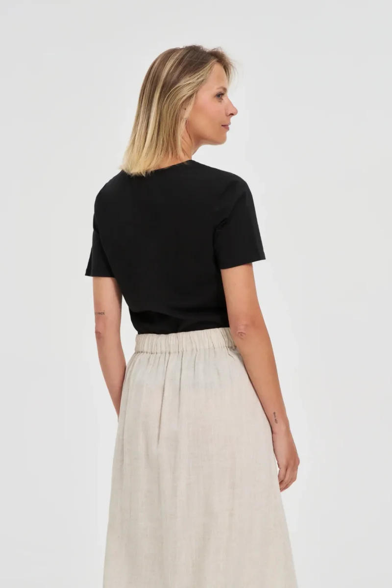 WOMEN'S TSHIRT L-TS-4652 BLACK - Imagen 4