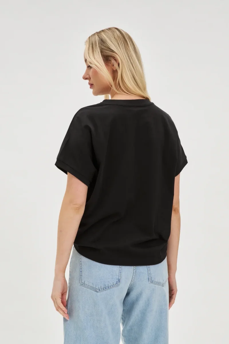 WOMEN'S TSHIRT L-TS-4654 BLACK - Imagen 4