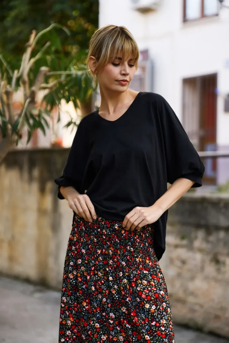 WOMEN'S TSHIRT L-TS-4658 BLACK - Imagen 2