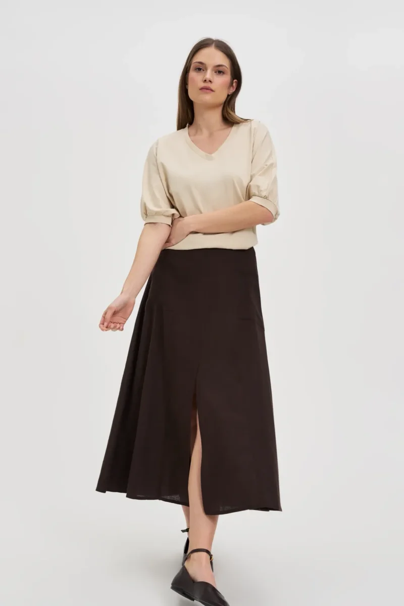WOMEN'S TSHIRT L-TS-4658 L.BEIGE - Imagen 3