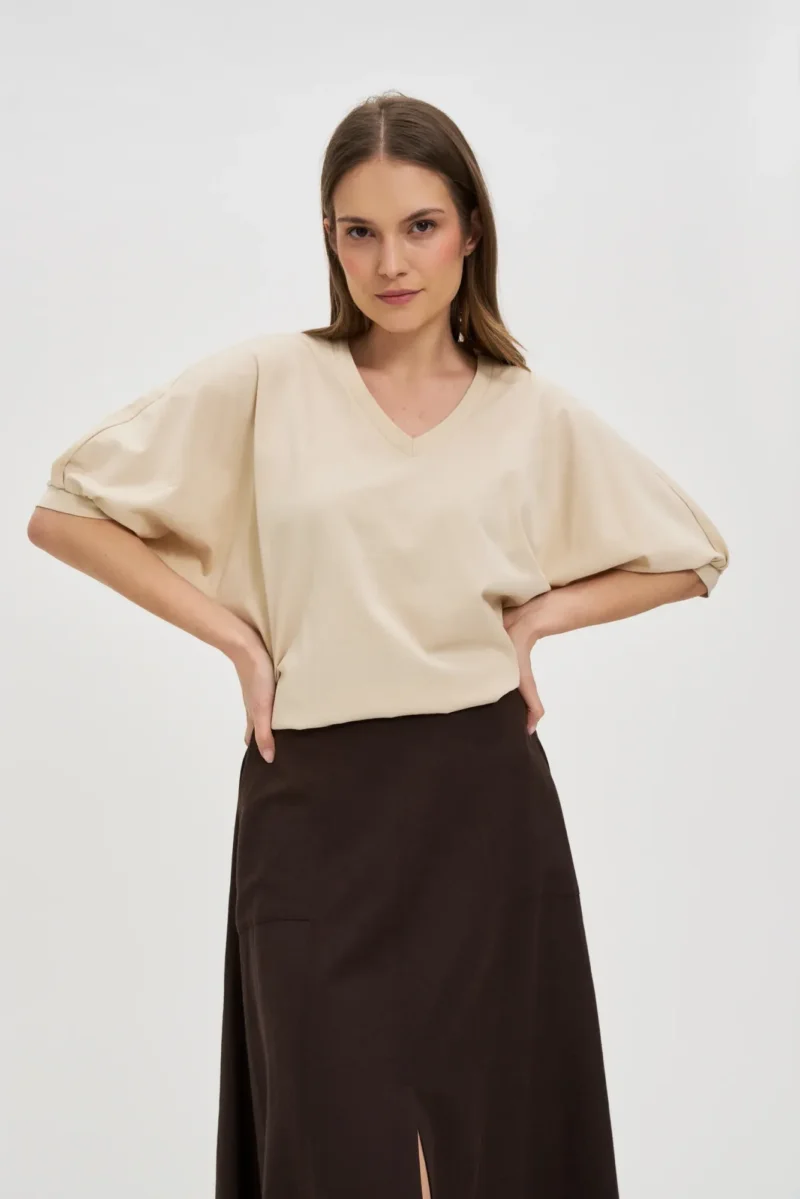WOMEN'S TSHIRT L-TS-4658 L.BEIGE - Imagen 5