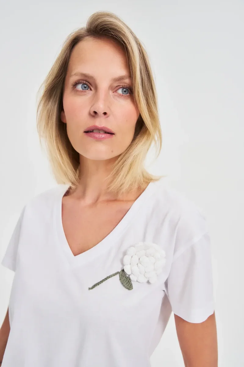WOMEN'S TSHIRT L-TS-4660 WHITE - Imagen 3