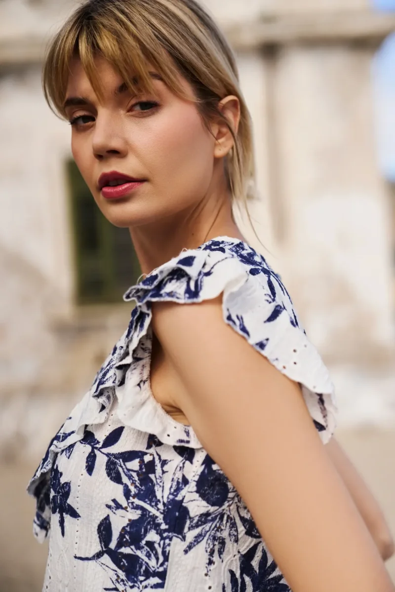 WOMEN'S TSHIRT L-TS-4667 OFF WHITE - Imagen 2