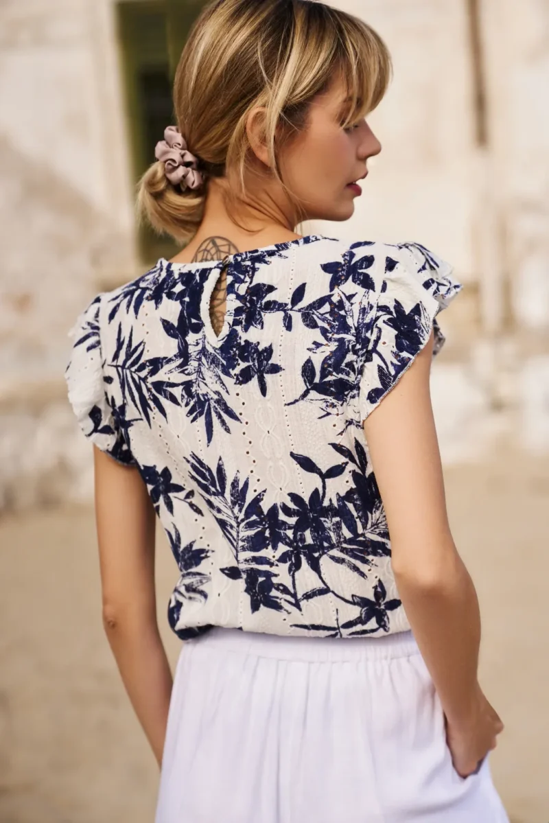 WOMEN'S TSHIRT L-TS-4667 OFF WHITE - Imagen 4