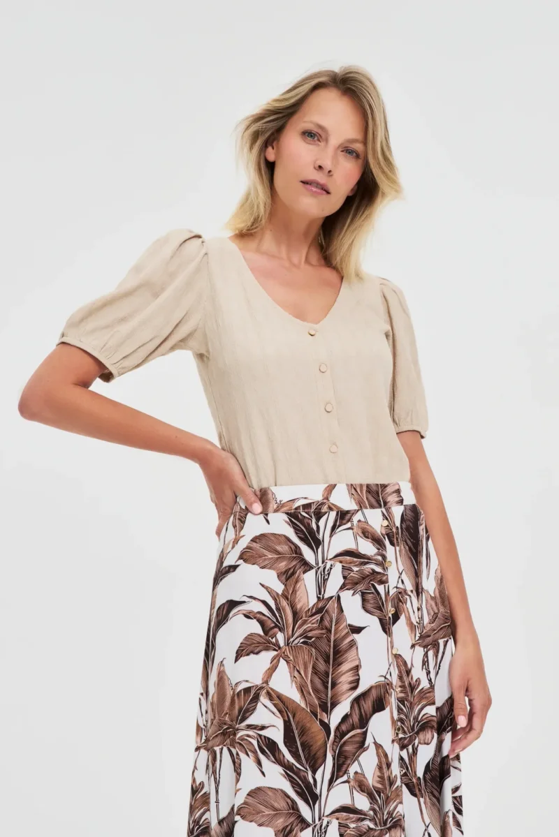 WOMEN'S TSHIRT L-TS-4670 L.BEIGE