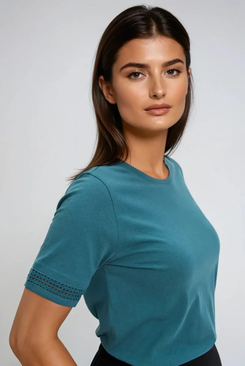 WOMEN'S TSHIRT L-TS-4671 D.GREEN - Imagen 3