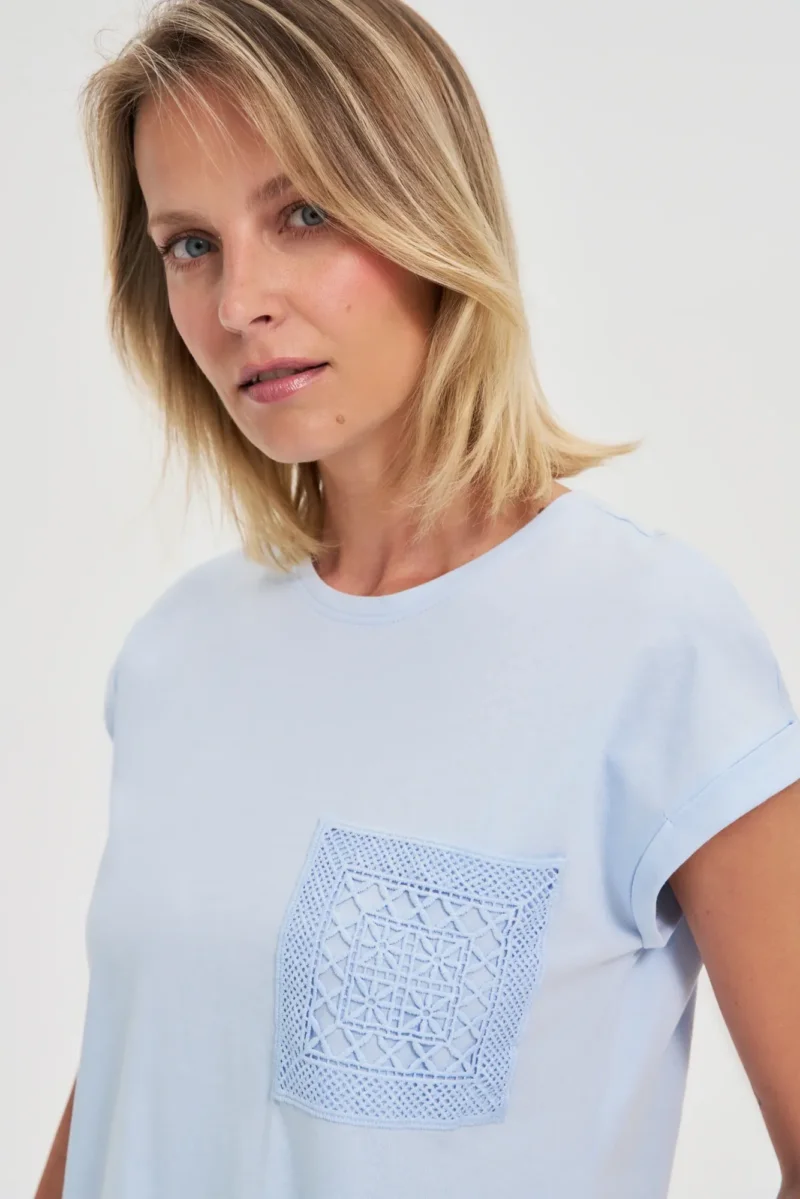 WOMEN'S TSHIRT L-TS-4673 L.BLUE - Imagen 3