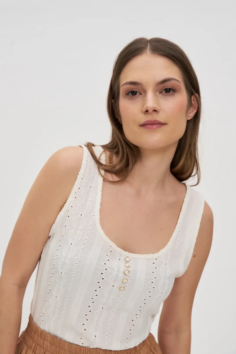 WOMEN'S TOP L-TS-4676 OFF WHITE - Imagen 3