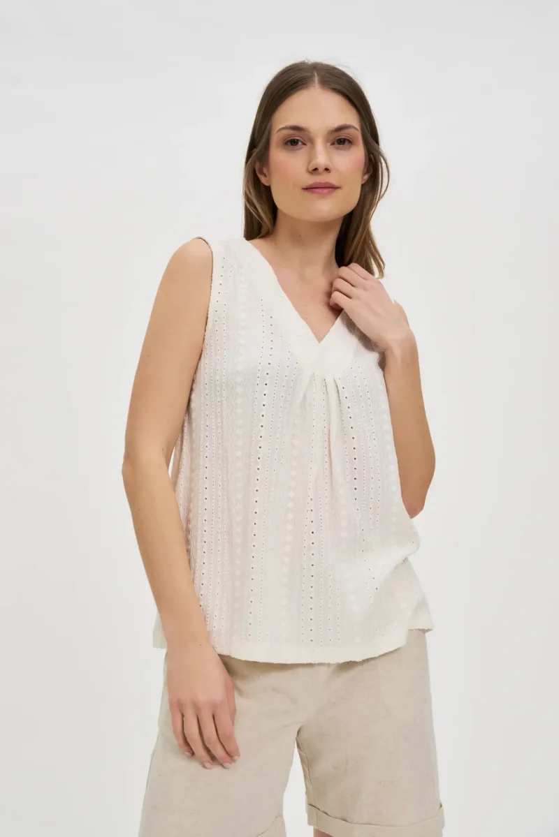 WOMEN'S TOP L-TS-4677 OFF WHITE
