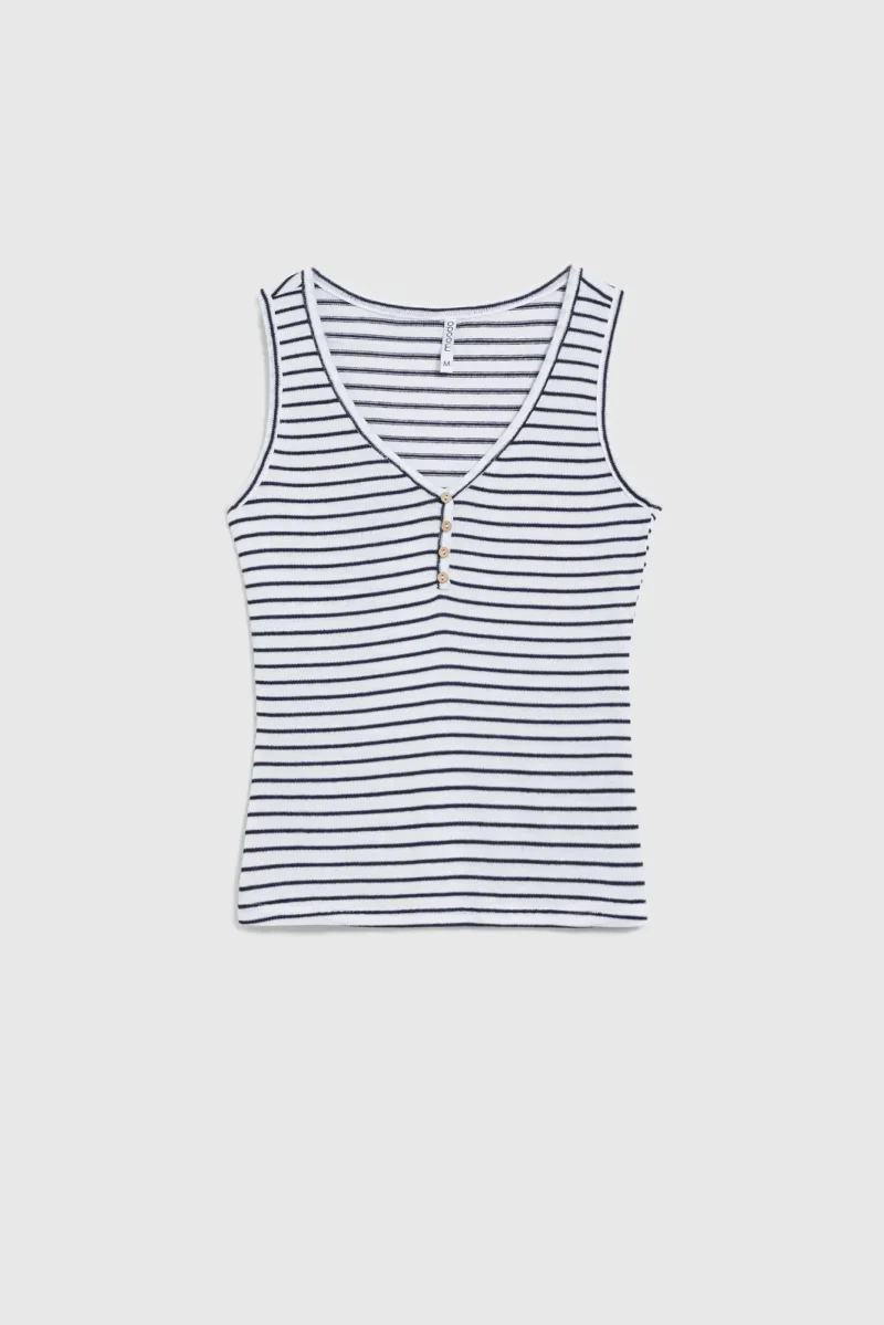 WOMEN'S TOP L-TS-4680 WHITE_NAVY - Imagen 5