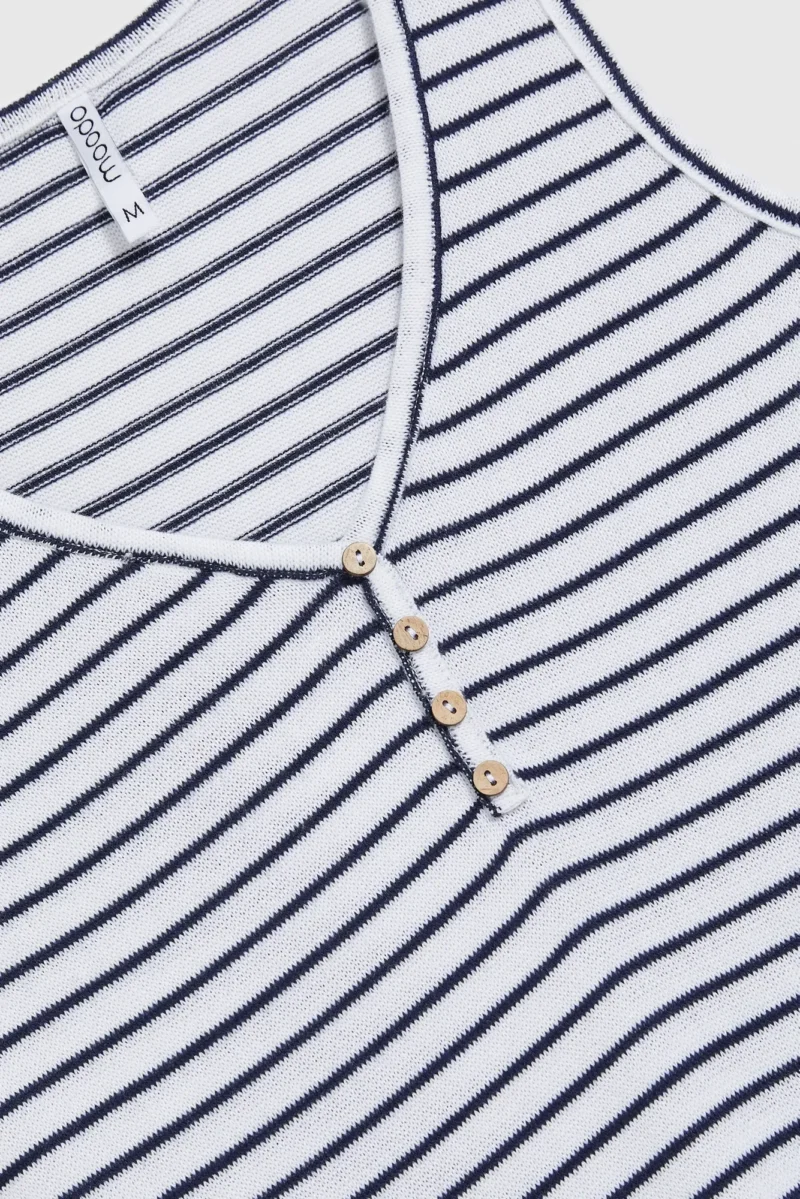 WOMEN'S TOP L-TS-4680 WHITE_NAVY - Imagen 6