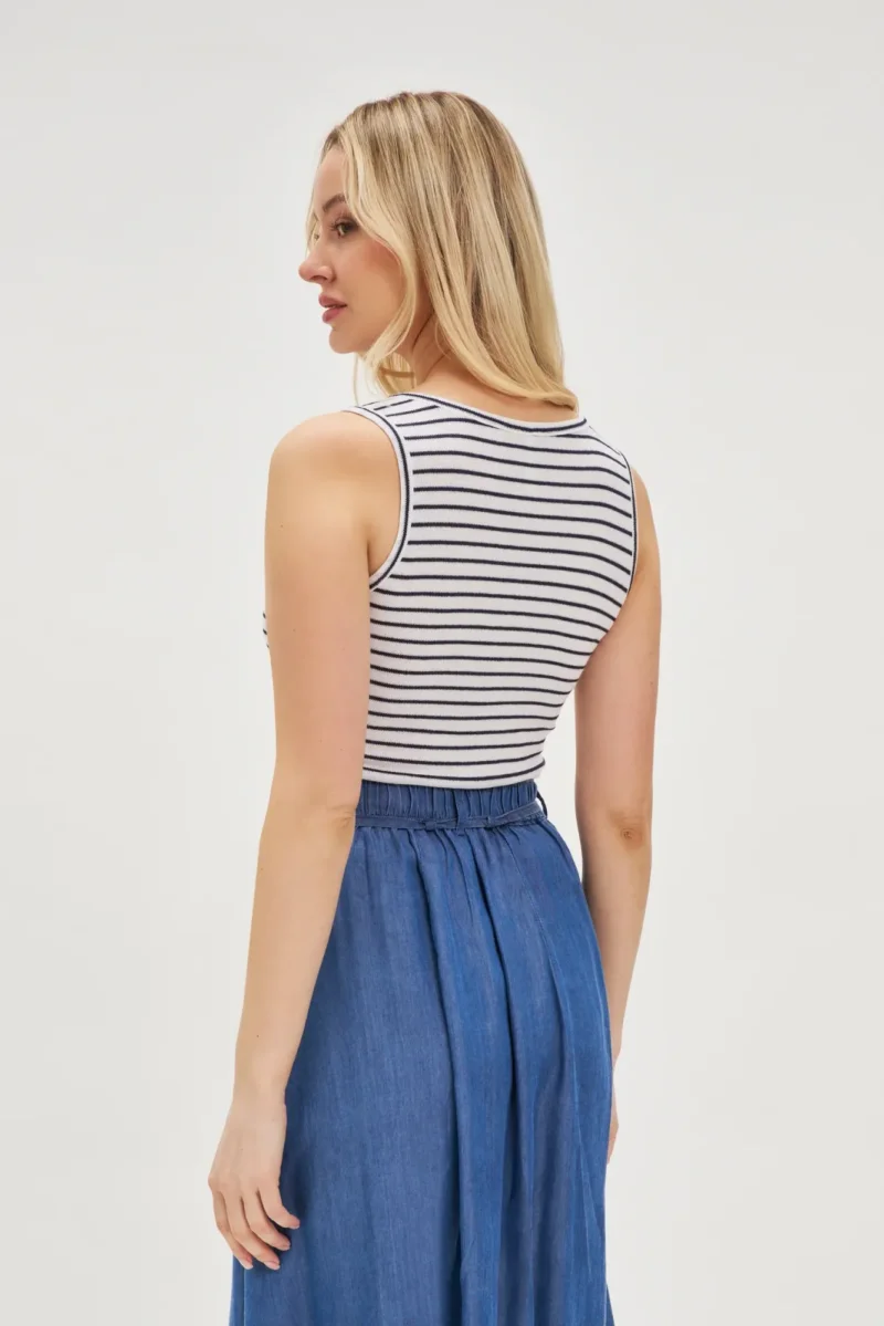 WOMEN'S TOP L-TS-4680 WHITE_NAVY - Imagen 4