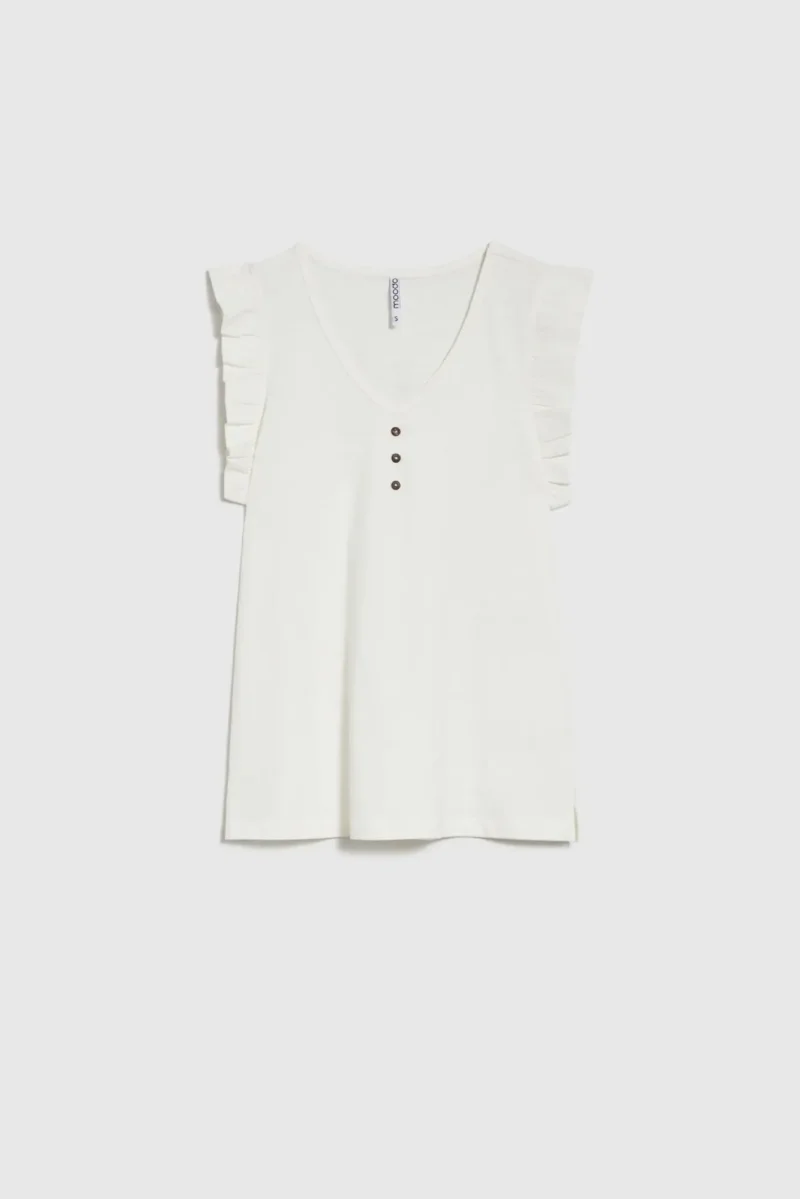 WOMEN'S TOP L-TS-4682 OFF WHITE - Imagen 5