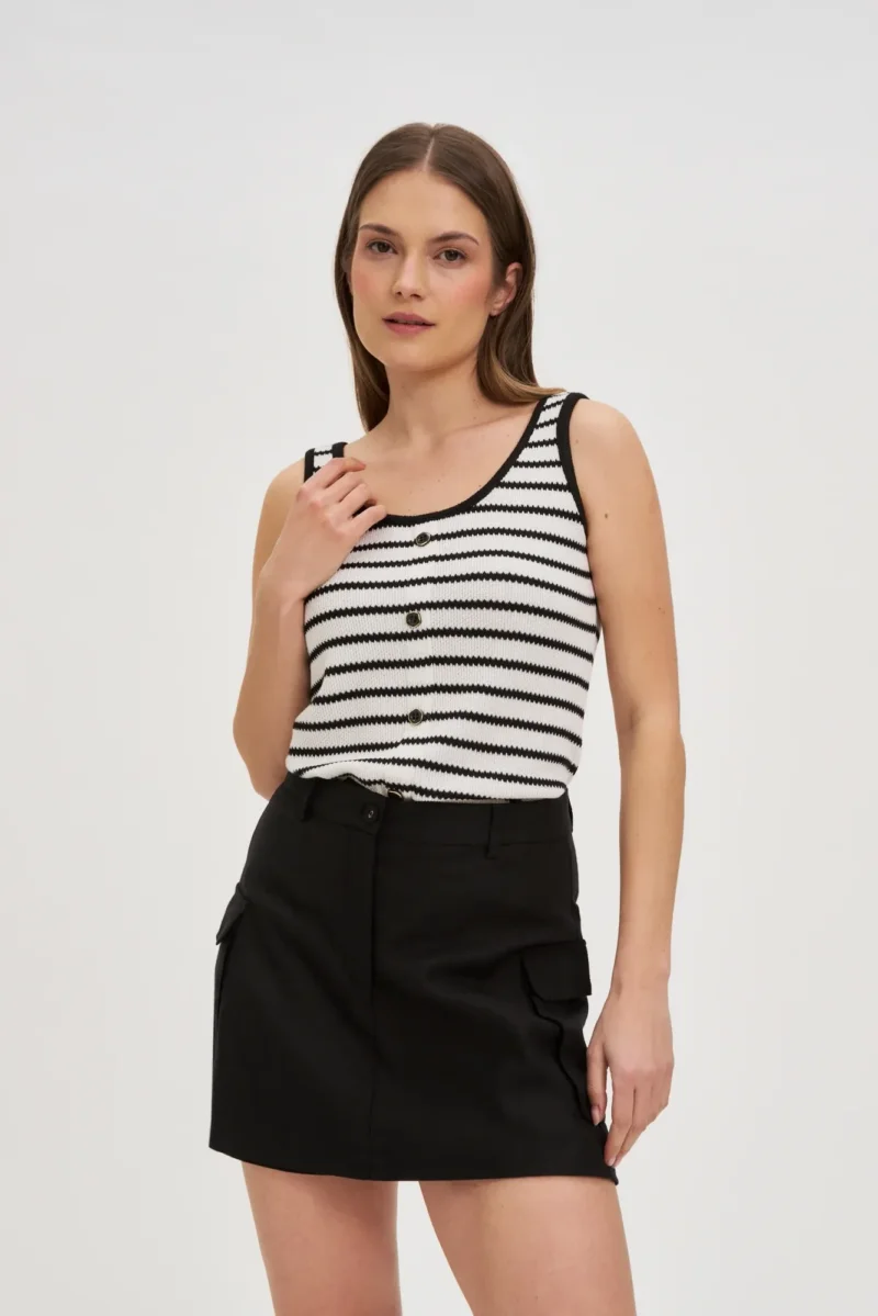 WOMEN'S TOP L-TS-4692 WHITE_BLACK - Imagen 3