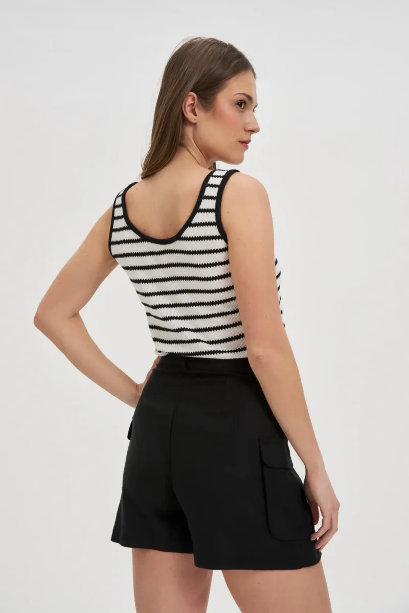 WOMEN'S TOP L-TS-4692 WHITE_BLACK - Imagen 4