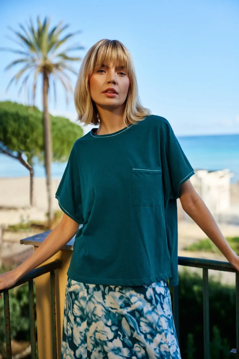WOMEN'S TSHIRT L-TS-4693 D.GREEN