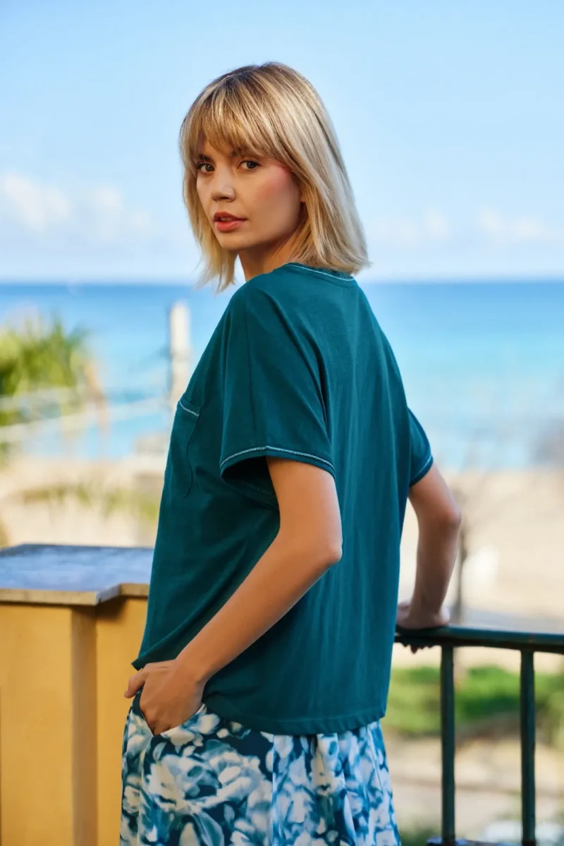 WOMEN'S TSHIRT L-TS-4693 D.GREEN - Imagen 3
