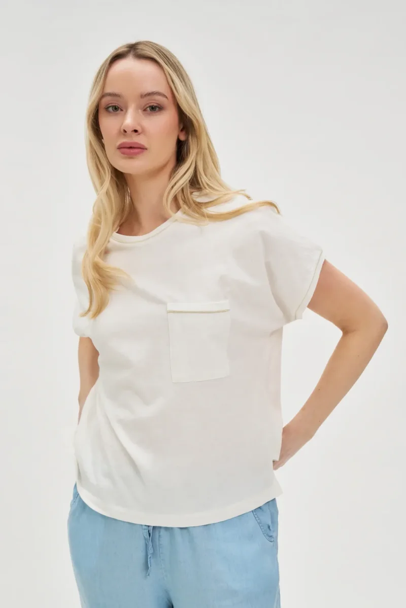 WOMEN'S TSHIRT L-TS-4693 OFF WHITE - Imagen 3