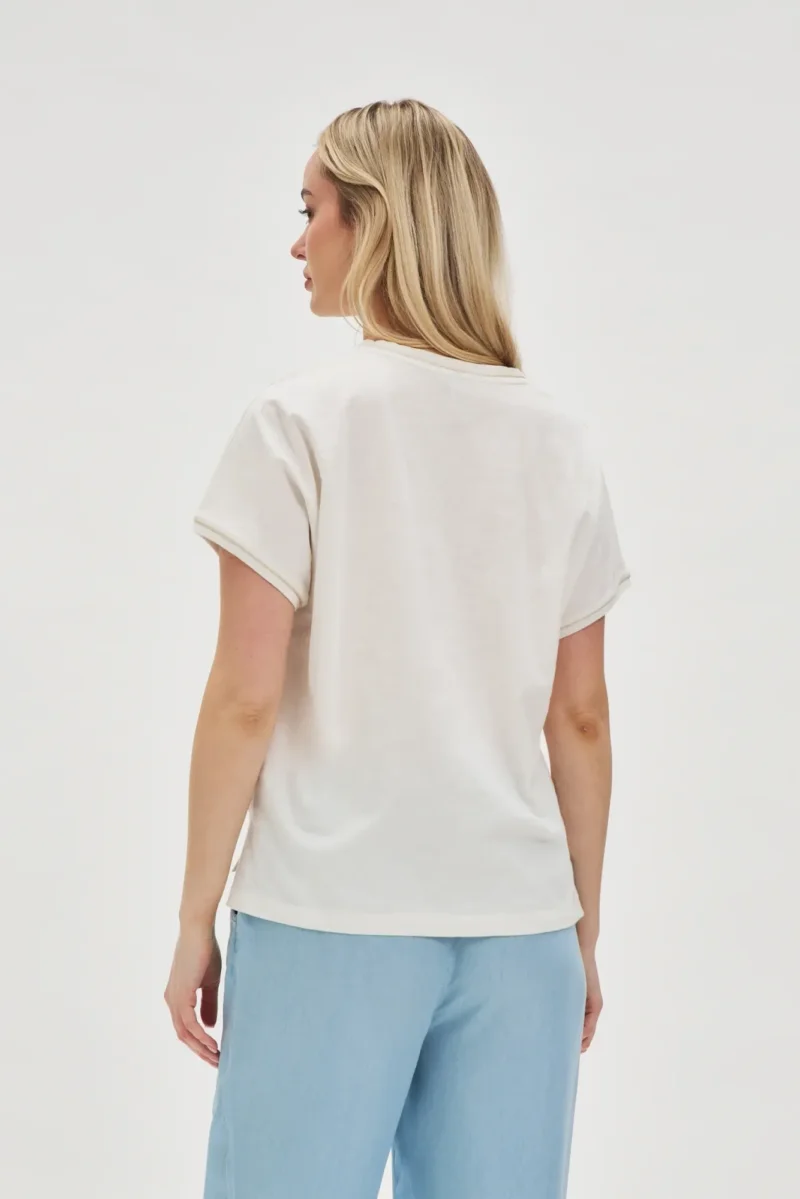 WOMEN'S TSHIRT L-TS-4693 OFF WHITE - Imagen 4
