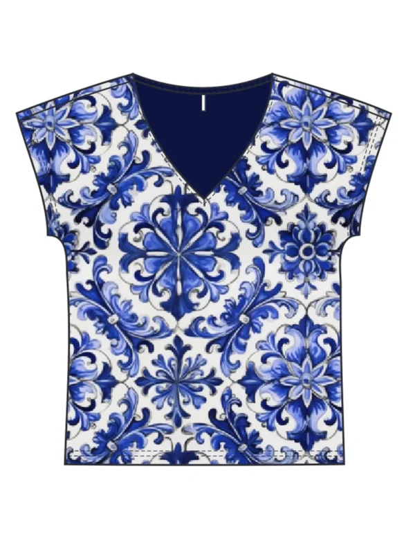 WOMEN'S TSHIRT L-TS-4697 D.BLUE
