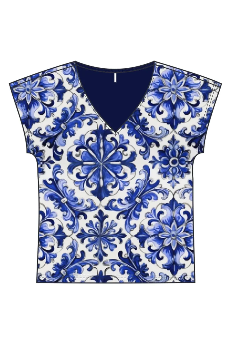 WOMEN'S TSHIRT L-TS-4697 D.BLUE - Imagen 2