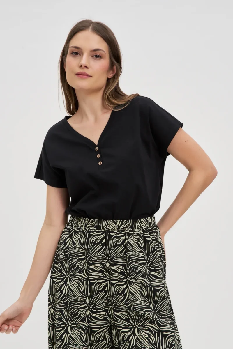 WOMEN'S TSHIRT L-TS-4702 BLACK - Imagen 5
