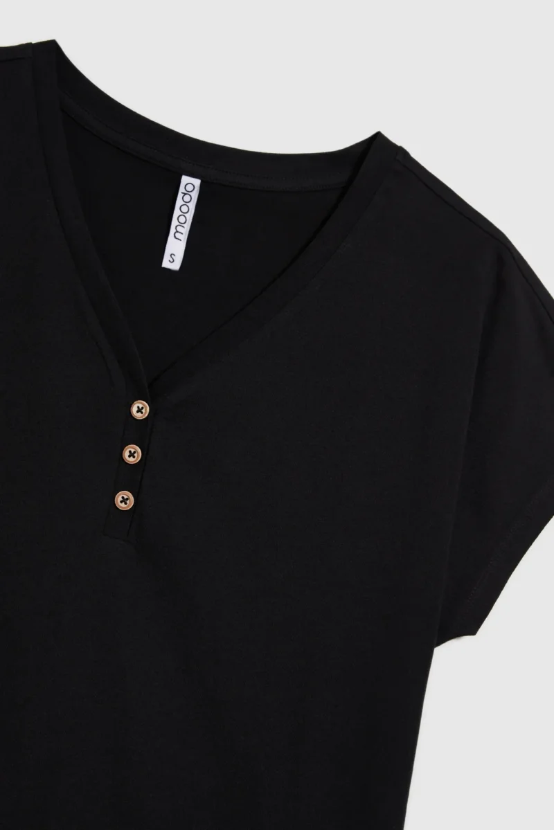 WOMEN'S TSHIRT L-TS-4702 BLACK - Imagen 7