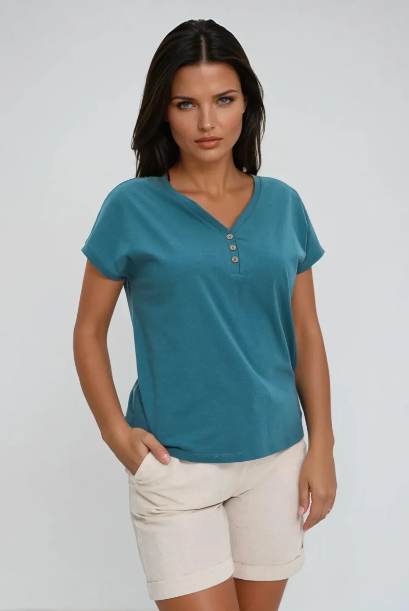 WOMEN'S TSHIRT L-TS-4702 D.GREEN