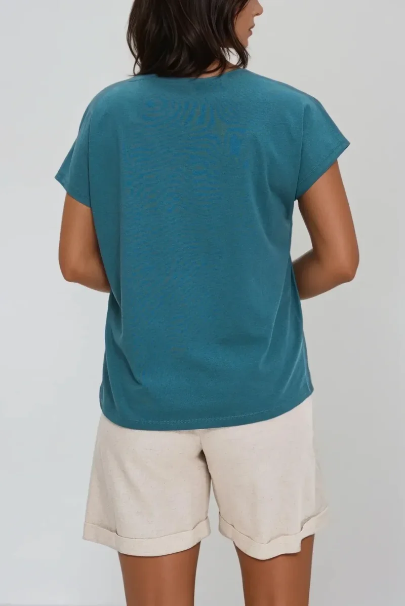 WOMEN'S TSHIRT L-TS-4702 D.GREEN - Imagen 3