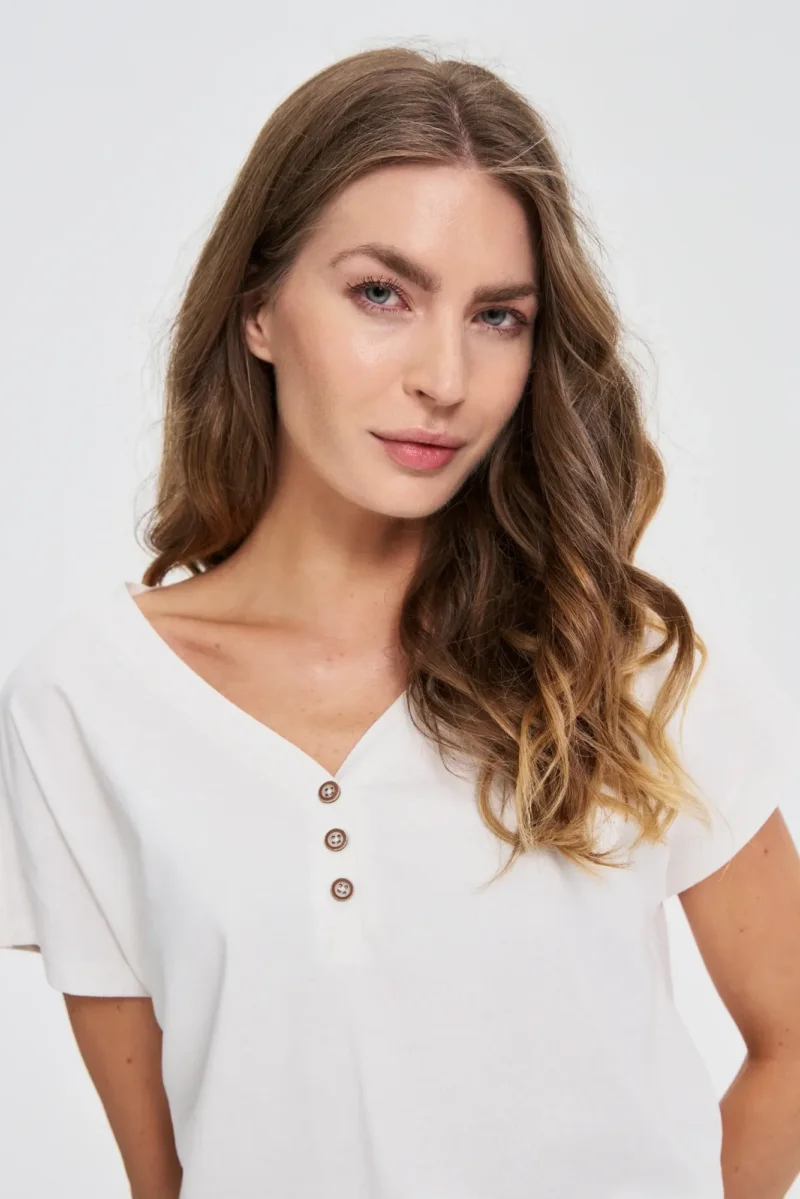 WOMEN'S TSHIRT L-TS-4702 OFF WHITE - Imagen 3