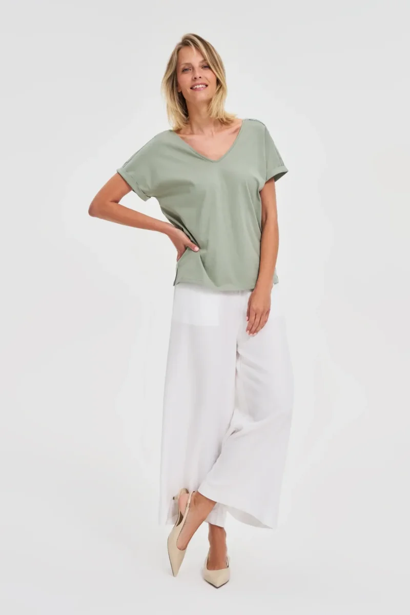 WOMEN'S TSHIRT L-TS-4703 OLIVE - Imagen 3