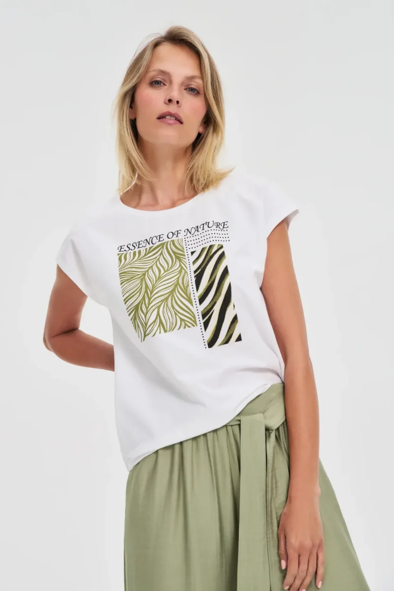 WOMEN'S TSHIRT L-TS-4704 WHITE - Imagen 2