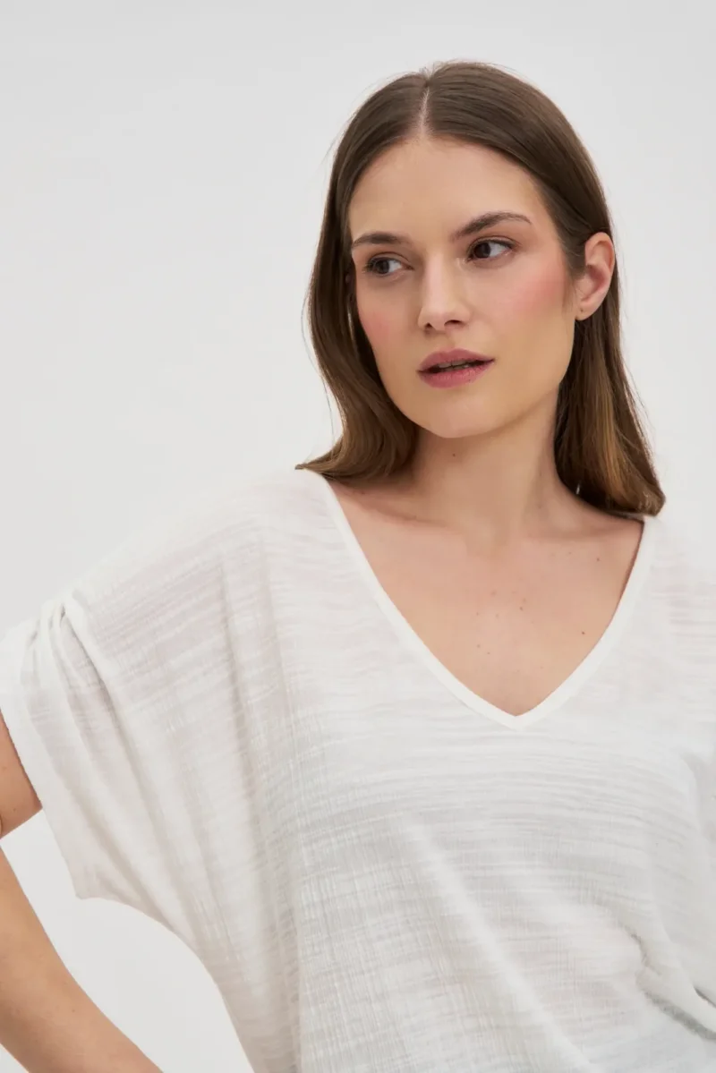 WOMEN'S TSHIRT L-TS-4722 OFF WHITE - Imagen 2