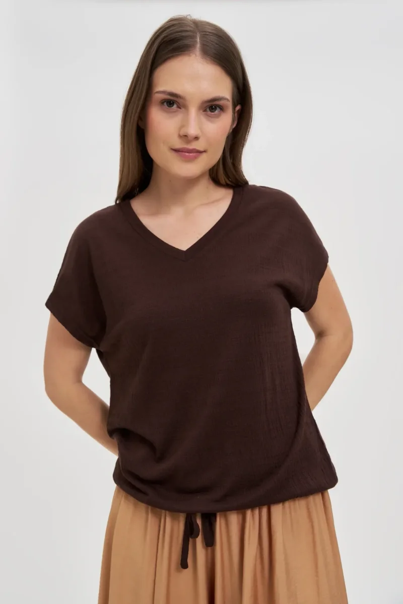 WOMEN'S TSHIRT L-TS-4723 D.BROWN