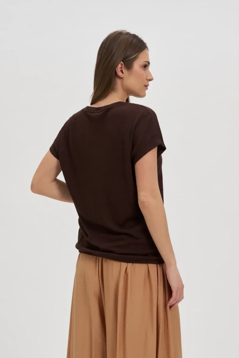 WOMEN'S TSHIRT L-TS-4723 D.BROWN - Imagen 5