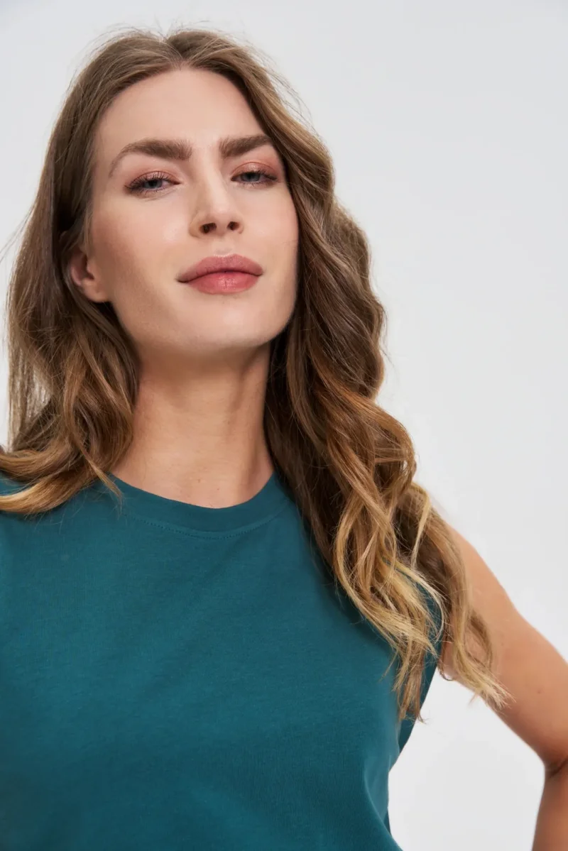 WOMEN'S TSHIRT L-TS-4727 D.GREEN - Imagen 3