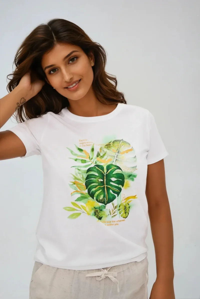 WOMEN'S TSHIRT L-TS-4728 OFF WHITE
