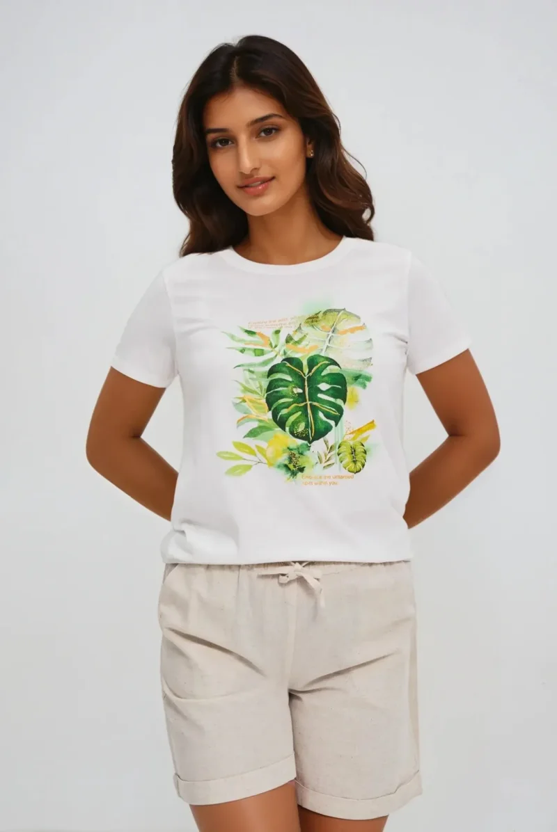 WOMEN'S TSHIRT L-TS-4728 OFF WHITE - Imagen 2