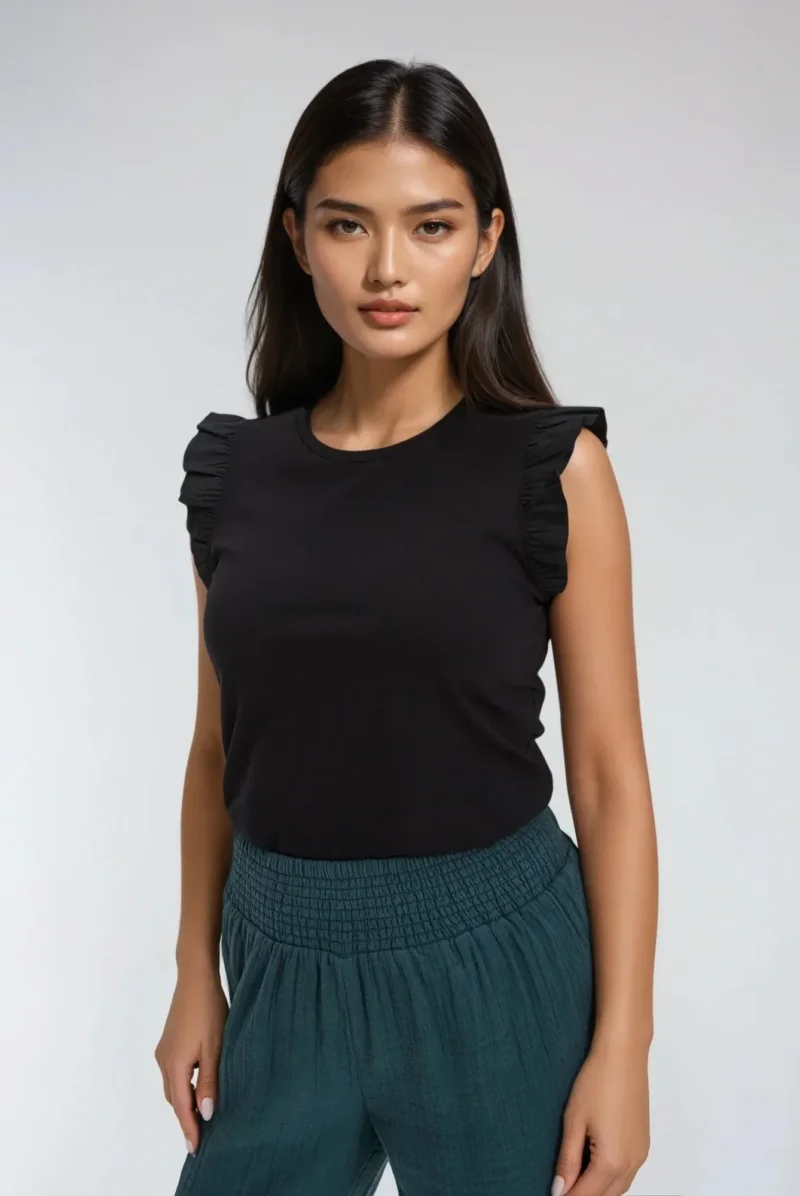 WOMEN'S T-SHIRT L-TS-4732 BLACK