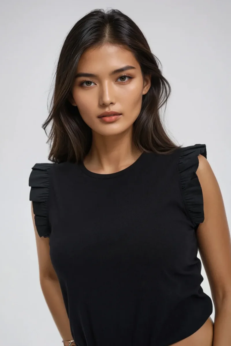 WOMEN'S T-SHIRT L-TS-4732 BLACK - Imagen 3