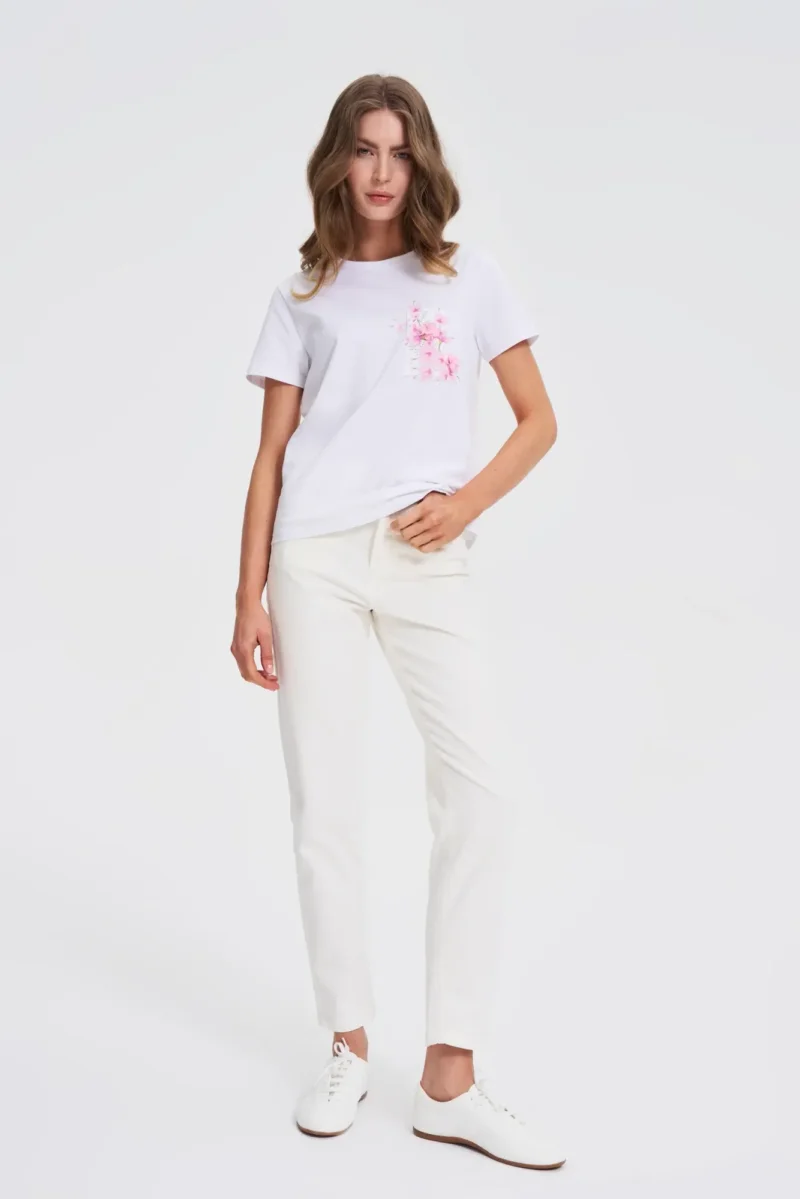 WOMEN'S T-SHIRT L-TS-4733 WHITE - Imagen 2
