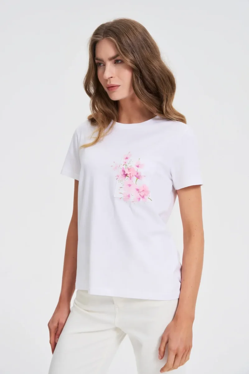 WOMEN'S T-SHIRT L-TS-4733 WHITE - Imagen 4