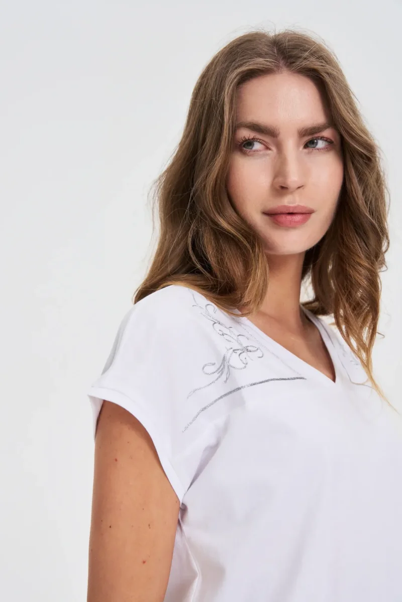 WOMEN'S T-SHIRT L-TS-4734 WHITE - Imagen 4
