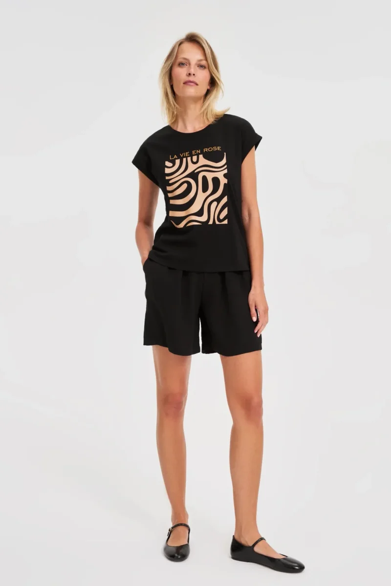 WOMEN'S T-SHIRT L-TS-4739 BLACK - Imagen 2