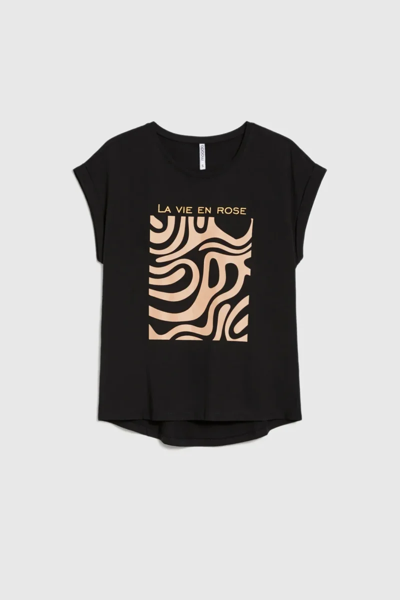 WOMEN'S T-SHIRT L-TS-4739 BLACK - Imagen 5
