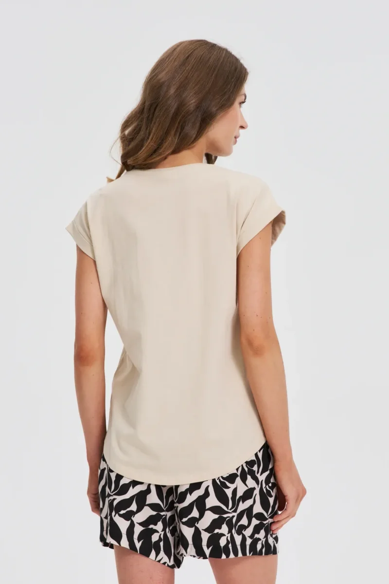 WOMEN'S T-SHIRT L-TS-4739 L.BEIGE - Imagen 4