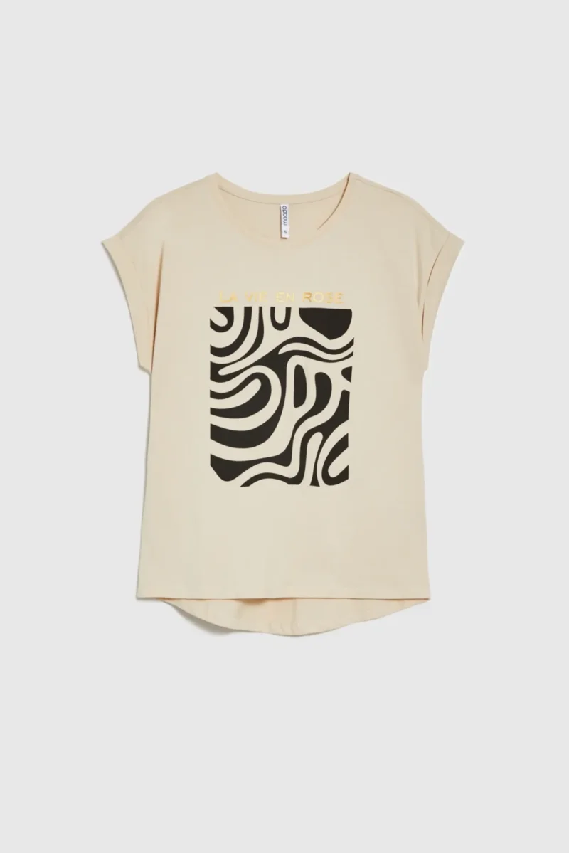 WOMEN'S T-SHIRT L-TS-4739 L.BEIGE - Imagen 6